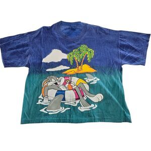 Vintage Jerry Leigh Bugs Bunny T Shirt Large 90’s Top Tie Dye Beach Looney Tunes